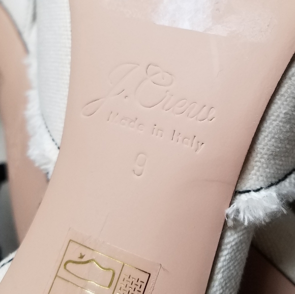 NIB J. Crew Canvas Heels Ankle Rope Tie Fringe 9 - Picture 8 of 11